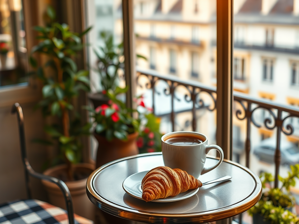 Coffee and croissant
