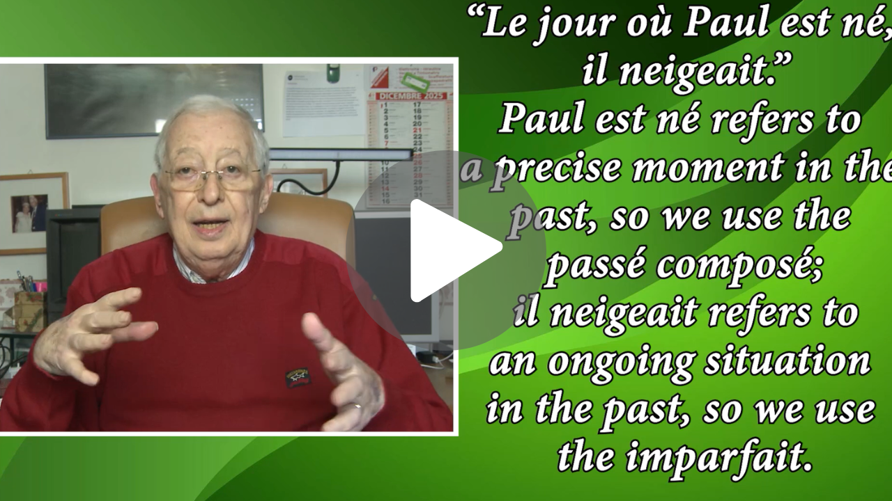 L’imparfait, part 1